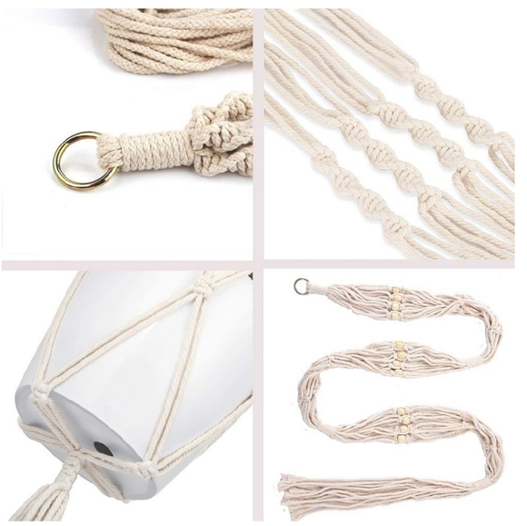 3 Tier 80" Macrame Plant Hanger Holder Flower Pot - Picture 4 of 9